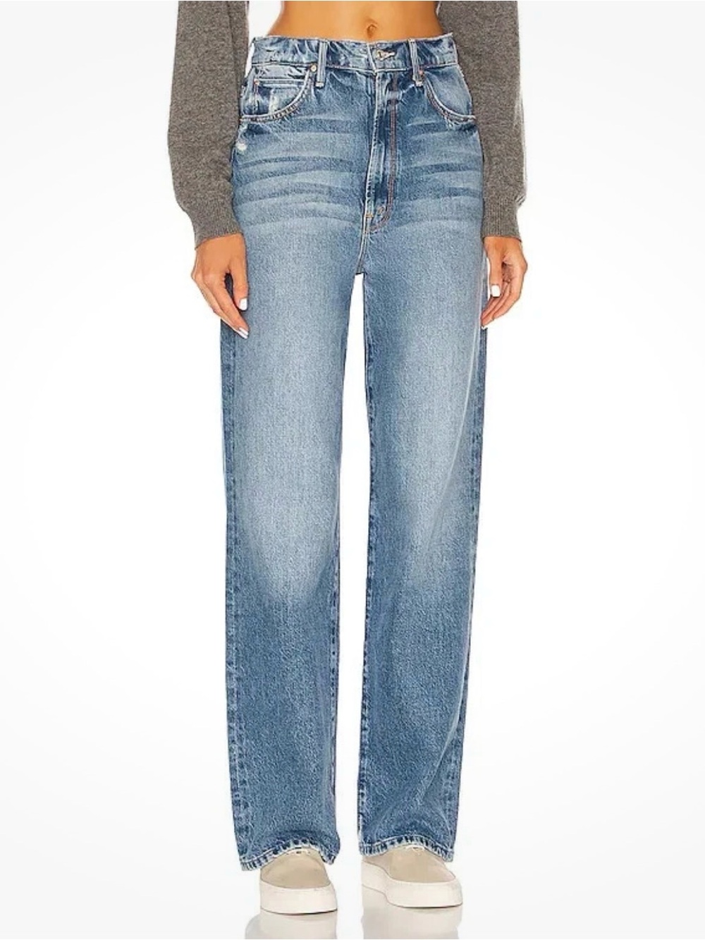 NWT MOTHER SUPERIOR Jeans High Waisted Tunnel Vision Sneak Blue Size 33 - Picture 15 of 15